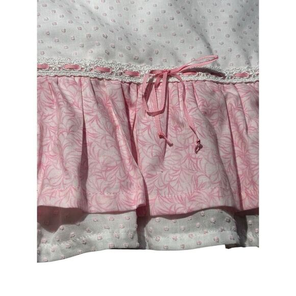 Custom Girls Dress White Pink Polka Dots Zipper Back Size 6-7 - Picture 3 of 6